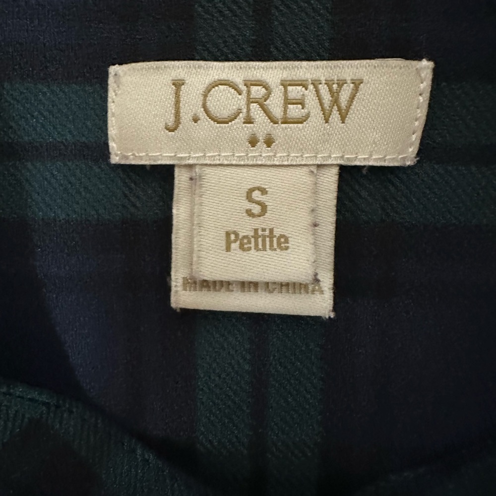 J.Crew Blue Green Plaid Button-Front Blouse – Women’s Size S - Picture 4 of 11
